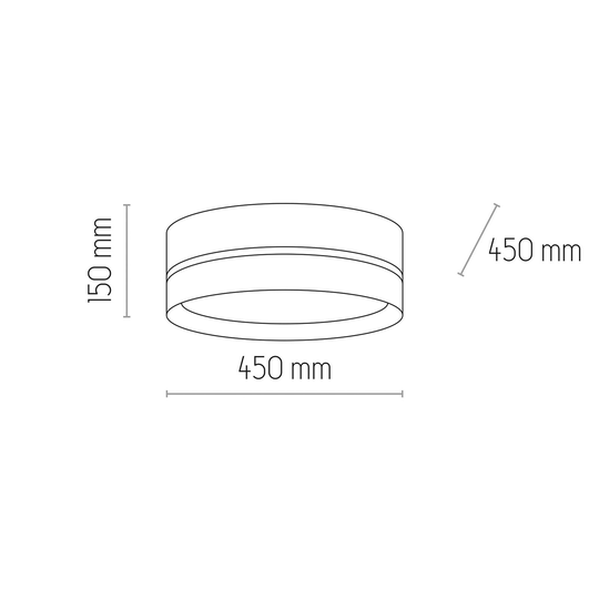 Taklampa Paglia vit/rotting, Ø 45 cm