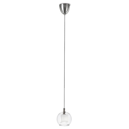 Hänglampa Double, glas, kvadratisk innerskärm