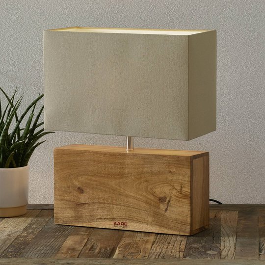 KARE Rectangular Wood - bordslampa av trä