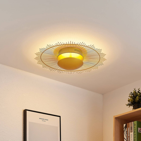 Lindby Solis LED-taklampa, guld