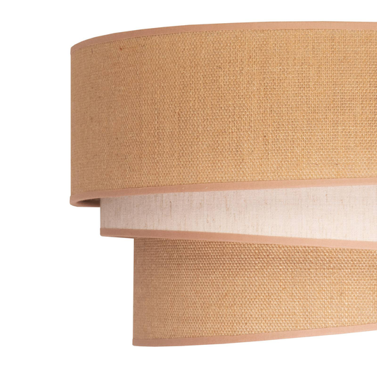 Taklampa Trio jute, naturbrun/vit, Ø45 cm