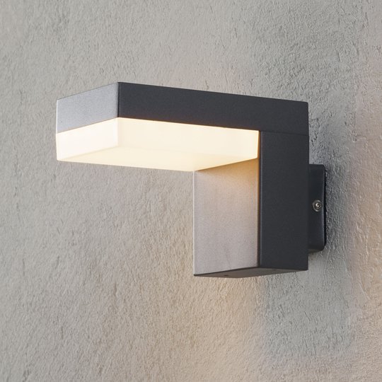 LED-utomhusvägglampa Dionys i mörkgrått