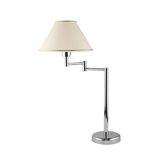 Bordslampa London krom/gräddvit 1 lampa vridbar