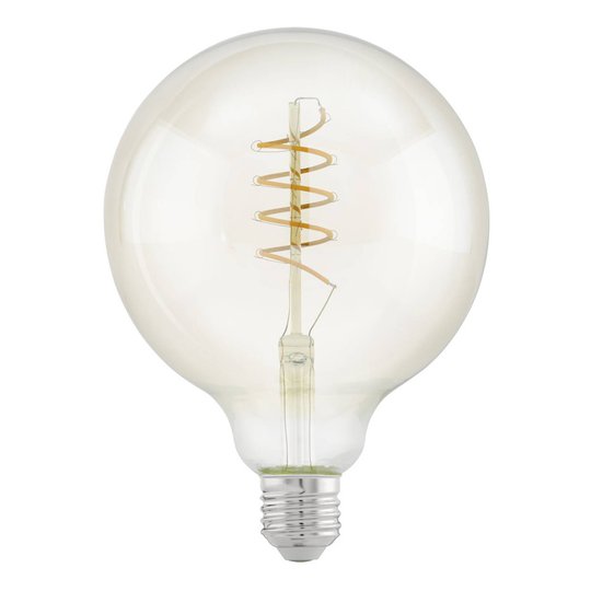 LED-globlampa E27 G125 4W spiral, varmvit, klar