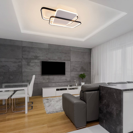 LED-taklampa Silas, svart/vit, 3 000 K