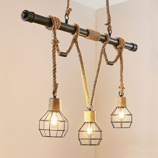 Balkhänglampa Ventura i vintagedesign, 3 ljus