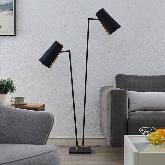 Lucande Kemoni golvlampa med textilskärmar