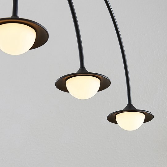 Lucande Avidos LED-hänglampa, svart, dimbar