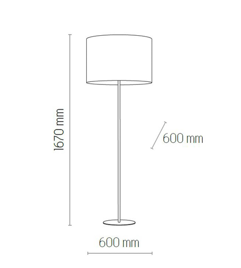 Golvlampa Winston, skärm vit