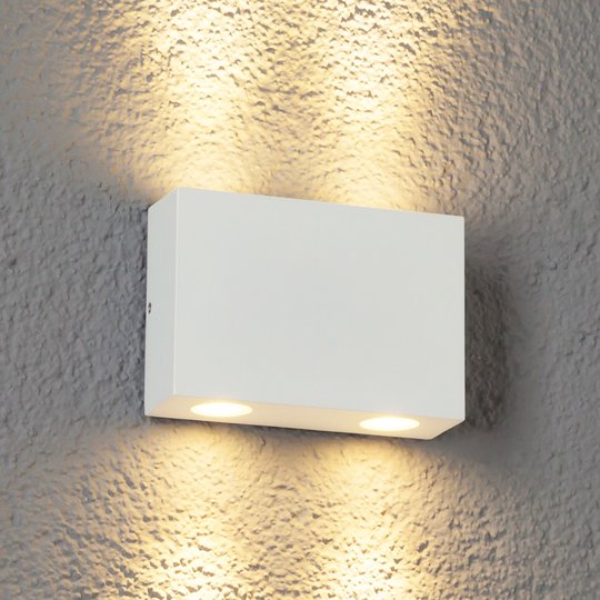 LED-utomhusvägglampa Henor i vitt, 4 ljuskällor