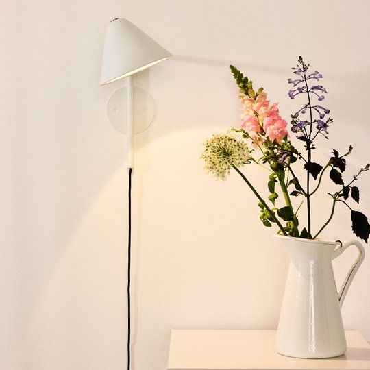 LED-vägglampa Devon med stickpropp, vit