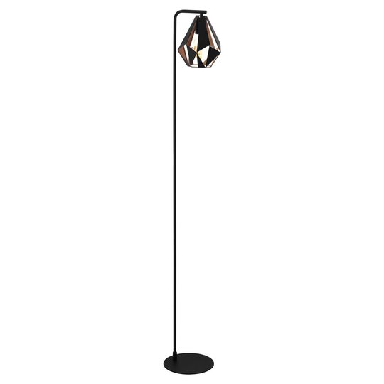 Golvlampa Carlton 4 i svart/koppar