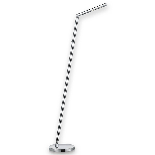 Förkromad LED-golvlampa Calima i stavform