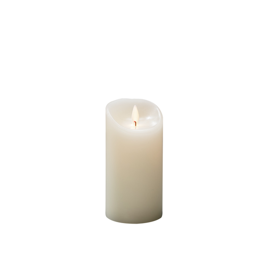 Vaxljus 7,5x15,2 cm LED vitt (Gräddvit)