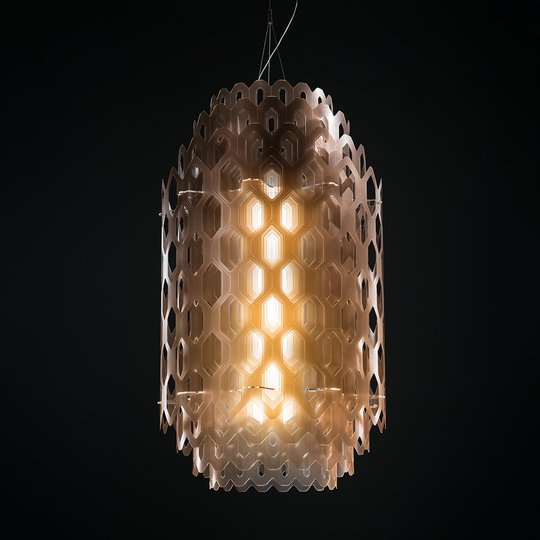 Designertaklampa Chantal i flera skikt, orange