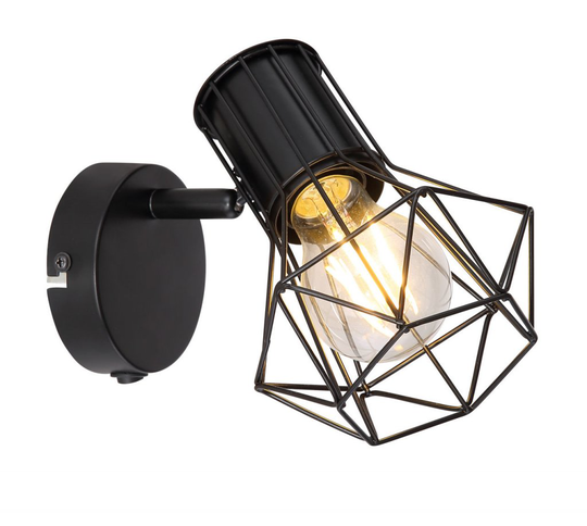 Priska vägglampa (Svart)