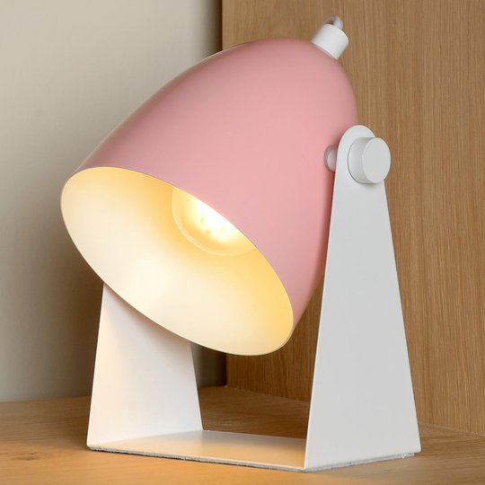 Bordslampa Chago i metall, rosa