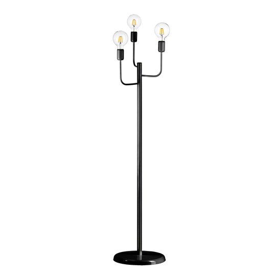 Golvlampa Mantis i svart, 3 lampor