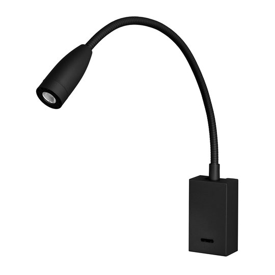Smakfull LED-vägglampa Bed med strömbrytare
