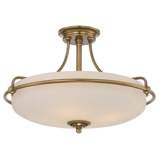 Avståndstaklampa Griffin, mässing, Ø 53 cm