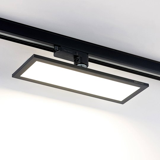 Arcchio Hairis 3-fas LED-panel svart 4 000 K
