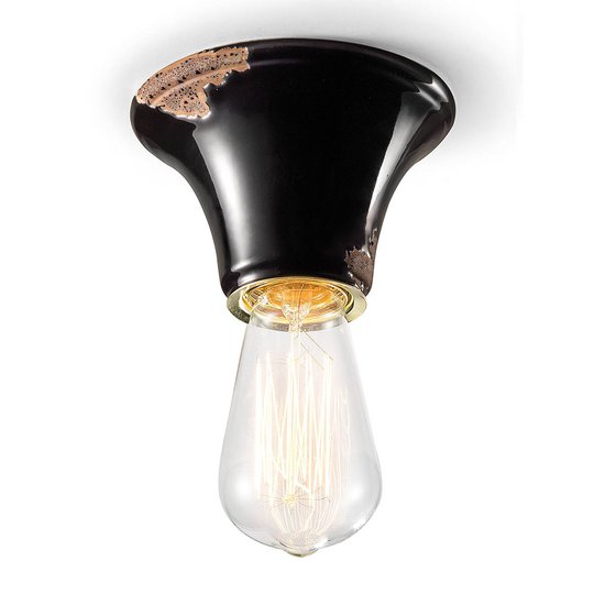 Vintage-taklampa C132 svart