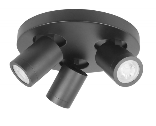 Oliver 3-spot rund (IP44) (Svart)