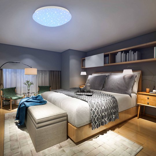 LED-taklampa 3256-016 med stjärndekor och RGBW