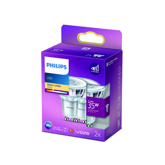 Philips LED-reflektor GU10 3,5W 2 700 K 36° 2-pack