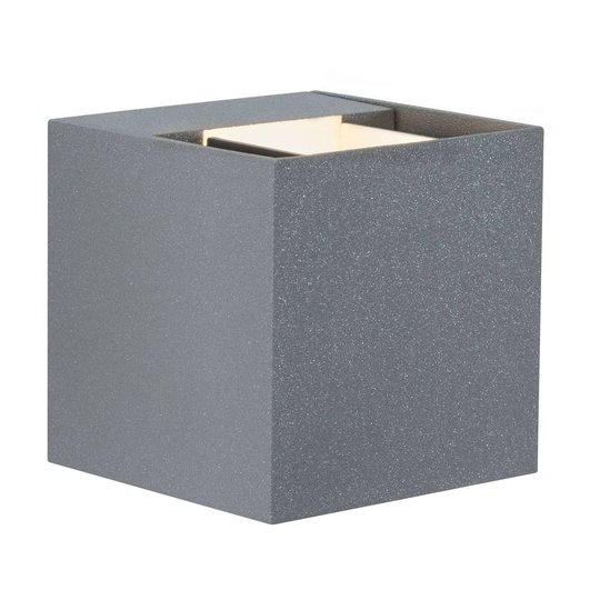 Paulmann Cybo LED-utomhusvägglampa, kantig, grå