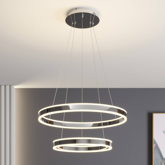 LED-pendellampa Lyani, 2 ringar under varandra
