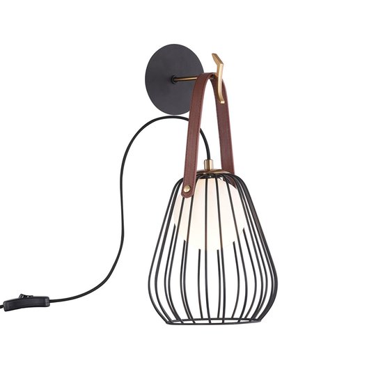 Indiana - burvägglampa svart