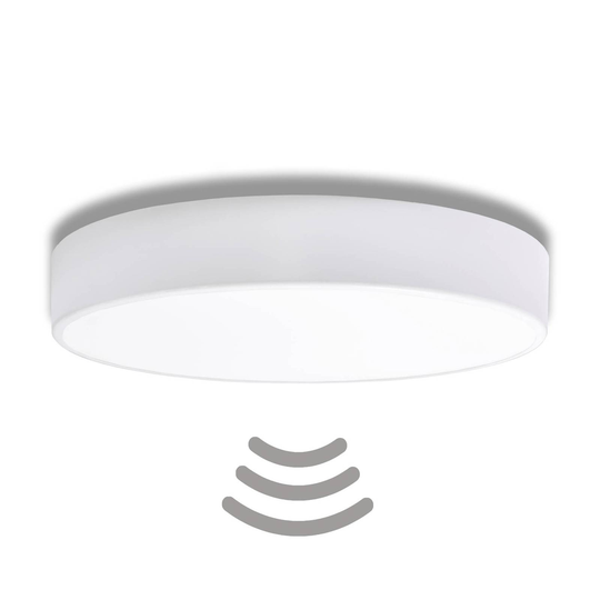Taklampa Cleo 500, sensor, Ø 50 cm vit
