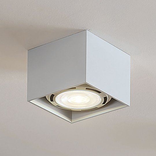 LED-takspotlight Mabel, kantig, vit