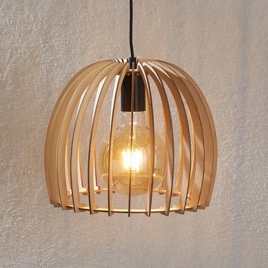Trä-pendellampa Bela, Ø 30 cm