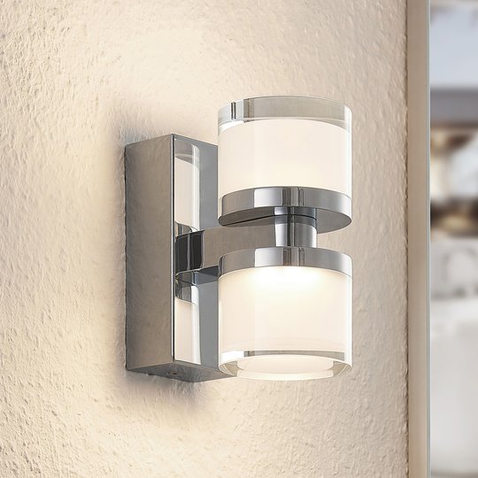 Arcchio Kejan LED-vägglampa IP44 2 lampor hög