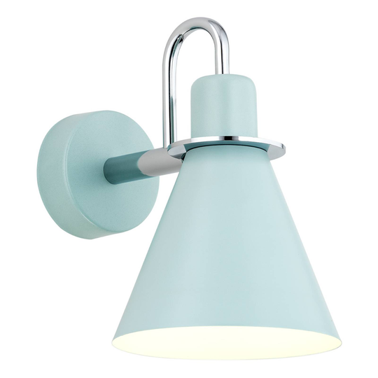 Vägglampa Bona, ljusblå-krom