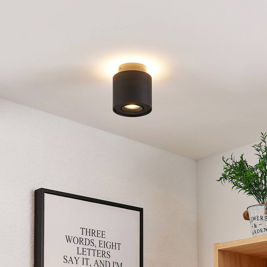Arcchio Walisa LED-taklampa, rund, svart