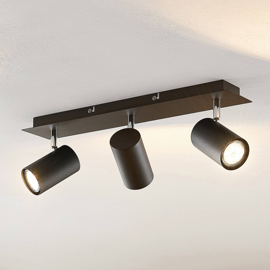 Lindby Joffrey takspotlight, 3 lampor, svart