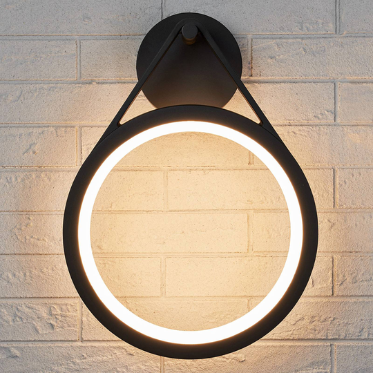 LED-utomhusvägglampa Mirco, ringformad, IP65