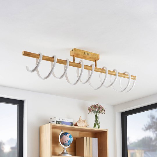 Lucande Milora LED-taklampa 100 cm, ek
