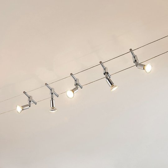 Vajersystem Rope med fem LED-spotlighter