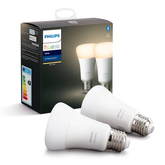 Philips Hue White 9 W E27 LED-lampa, 2-pack