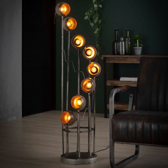 Golvlampa Spiralamp, 8 lampor