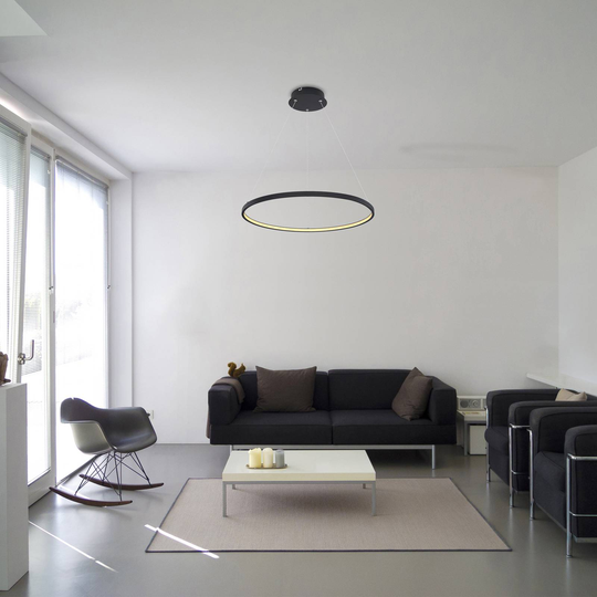 LED-hänglampa Ralph, 1 lampa, svart, Ø 60 cm