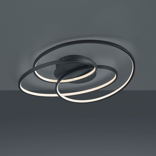 LED-taklampa Gale, 60 cm, svart matt
