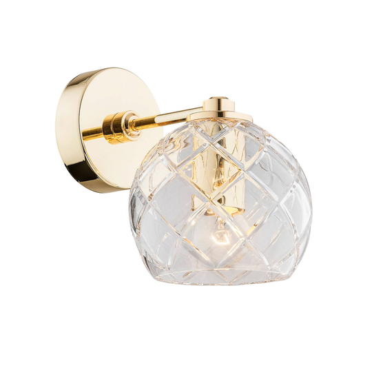 Vägglampa Odel med utsmyckad glasskärm