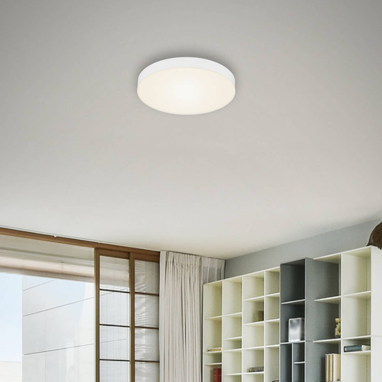LED-taklampa Flame, Ø 21,2 cm, vit