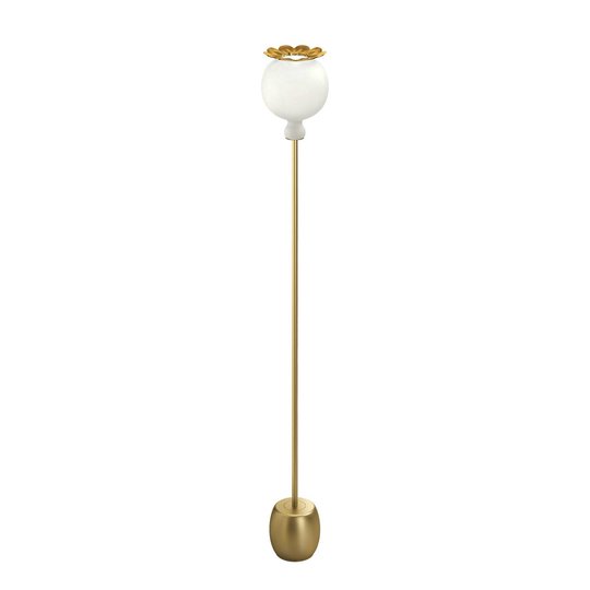 Kundalini Opyo golvlampa, munblåst, mässing