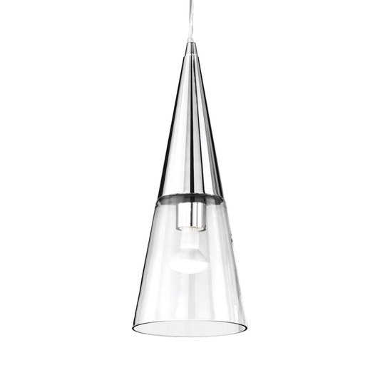 Hänglampa Cono 1 lampa krom/transparent